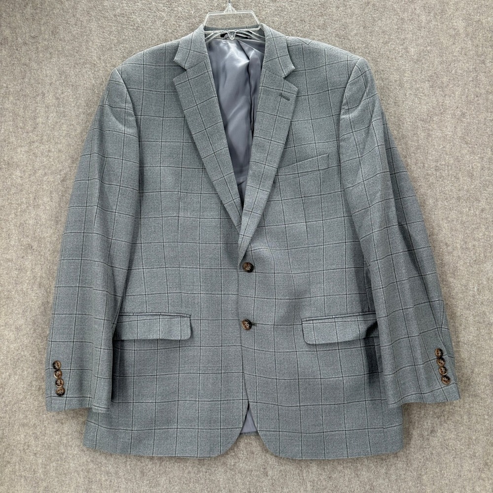 Lauren Ralph Lauren Black Label Windowpane Silk‎ Wool Sport Coat Blazer 42R